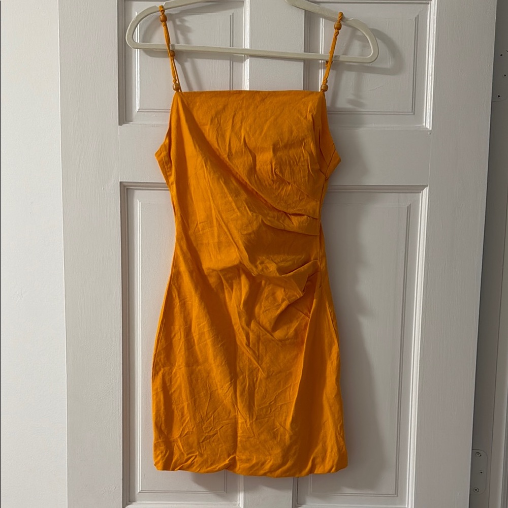 Orange dress with beading from Zara